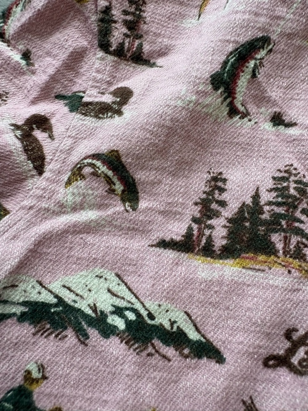 L.L. Bean Pink Nature inspired Print Half-Zip Pullover - Picture 16 of 16